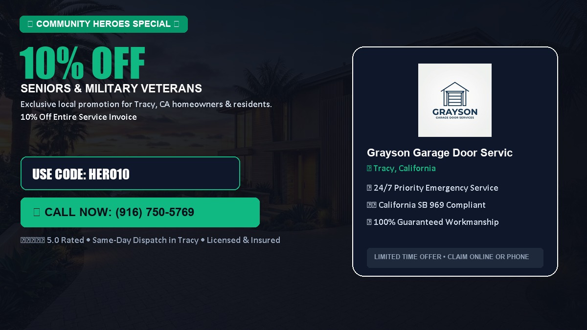 10% OFF Senior Citizens (65+) & Military / Veteran Community Discount in Tracy, CA